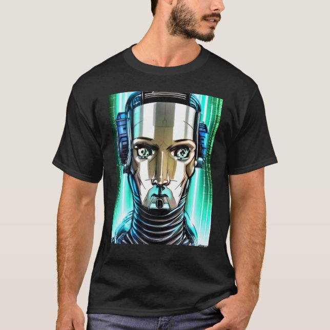 Camiseta Diseño de Cyberpunk Hacker Computer Geek (Anverso)