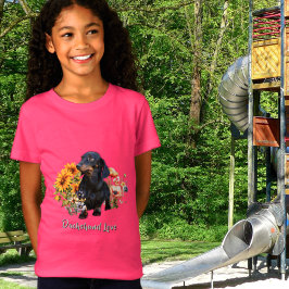 Camiseta Diseño de Dachshund Love Dog en flores silvestres