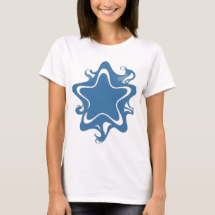 Camiseta Diseño de Declaración Azul Snappy BLUE STAR