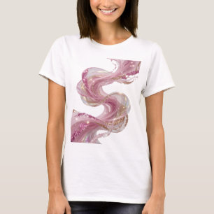 Camiseta Diseño de declaración con remolinos de brillo rosa