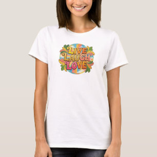Camiseta Diseño de declaración contemporáneo LIVE LAUGH LOV