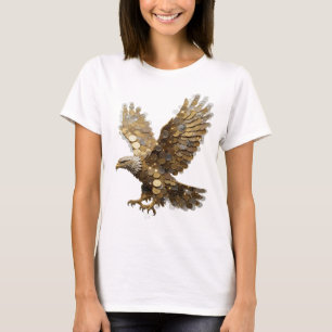 Camiseta Diseño de Declaración de Águila de Plata Limpia de