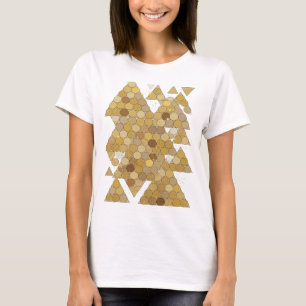 Camiseta Diseño de declaración de árboles dorados dorados e