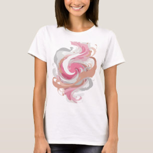Camiseta Diseño de declaración de arte abstracto gris limpi