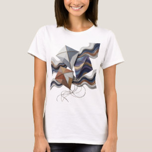 Camiseta Diseño de declaración de ARTE ABSTRACTO Gris Moder