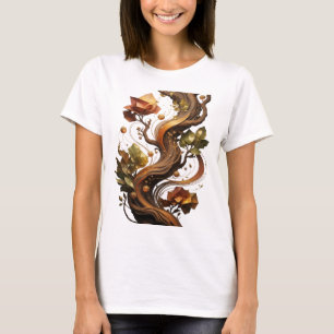 Camiseta Diseño de declaración de arte abstracto naranja ne