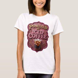 Camiseta Diseño de Declaración de Café con HIELO con Oro In