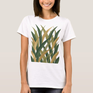 Camiseta Diseño de Declaración de HOJAS DORADAS Verdes Fres