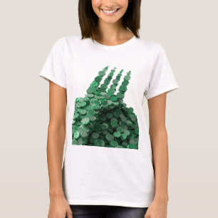 Camiseta Diseño de Declaración de Monedas Verdes Crujientes