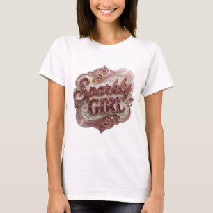 Camiseta Diseño de Declaración de NIÑA BRILLANTE Oro Audaz