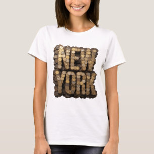 Camiseta Diseño de declaración de oro elegante NEW YORK