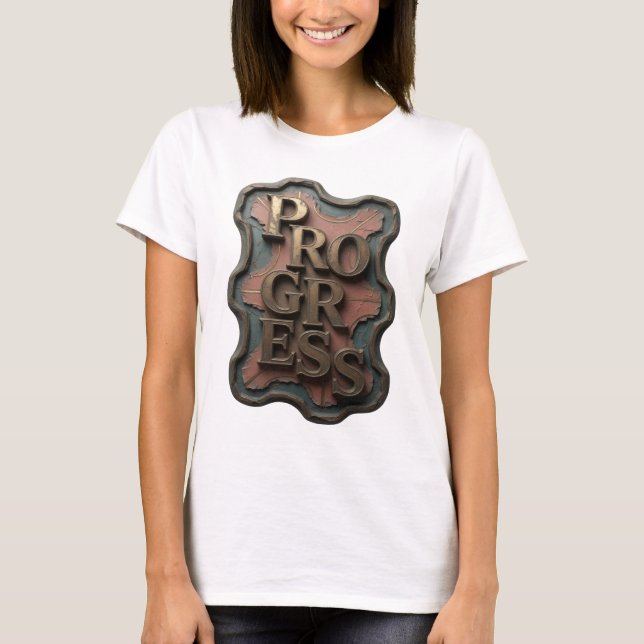 Camiseta Diseño de declaración de progreso de oro limpio (Anverso)