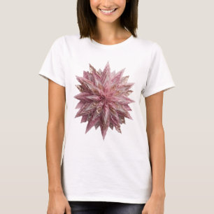 Camiseta Diseño de Declaración Estrella Rosa Plateada Brill