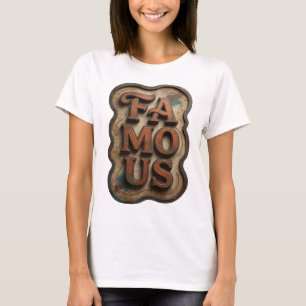 Camiseta Diseño de Declaración FAMOSO Naranja Atractivo
