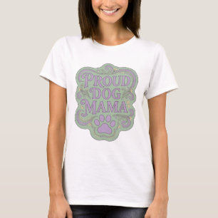 Camiseta Diseño de declaración MAMA PERRO ORGULLOSA Morado
