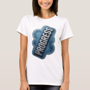 Camiseta Diseño de declaración PROGRESO plateado juguetón