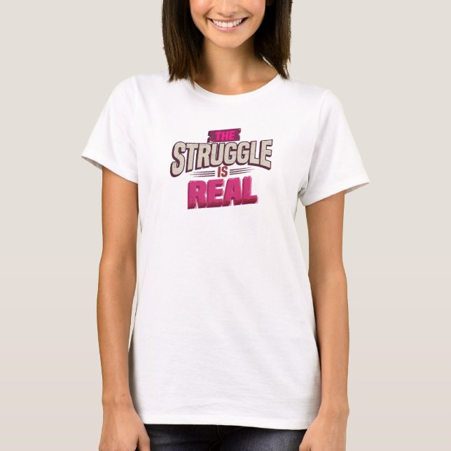 Camiseta Diseño de declaración Rojo de Moda LA LUCHA ES REA (Anverso)