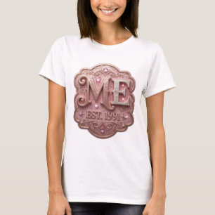Camiseta Diseño de declaración Rosa Vibrante ME EST 1991