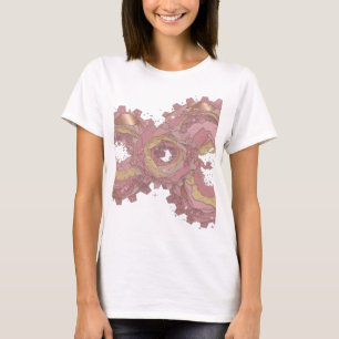 Camiseta Diseño de declaración ROSE GEAR de plata juguetón
