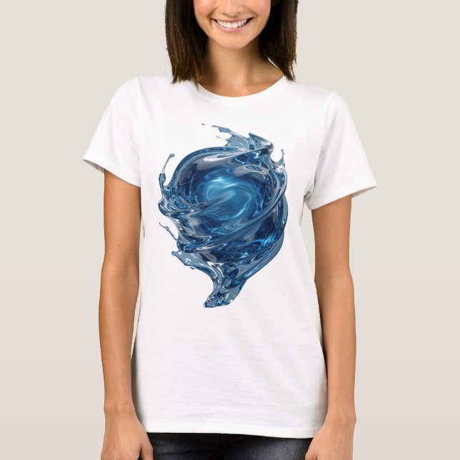 Camiseta Diseño de Declaración Sharp Silver WATER WORLD (Anverso)