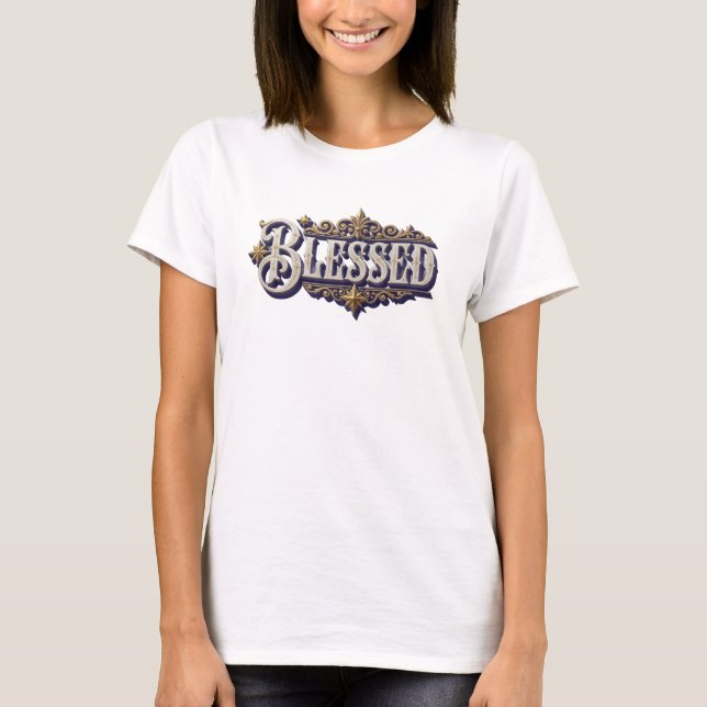 Camiseta Diseño de Declaración ÚNICO BENDITO (Anverso)