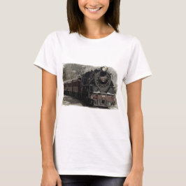 Camiseta diseño de decoración de tren vintage