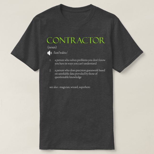 Camiseta Diseño de definición de contratista (Diseño del anverso)