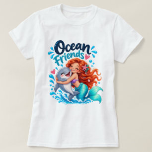 Camiseta Diseño de delfín amigos de la sirena linda