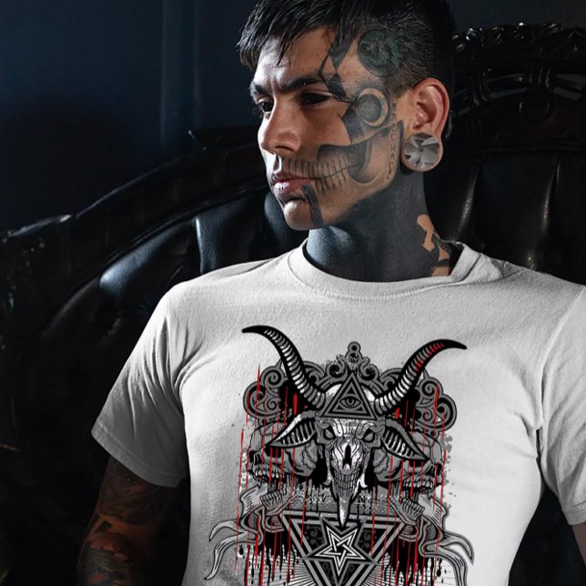 Camiseta Diseño de Demonio de Cráneo de Cabra (Subido por el creador)