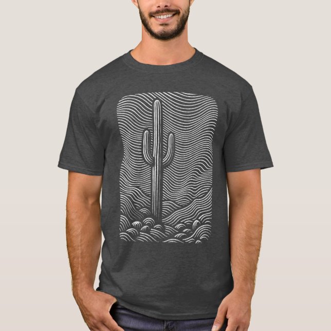 Camiseta Diseño de desierto de cactus (Anverso)
