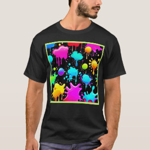 Camiseta Diseño de detalles de pinturas de neón