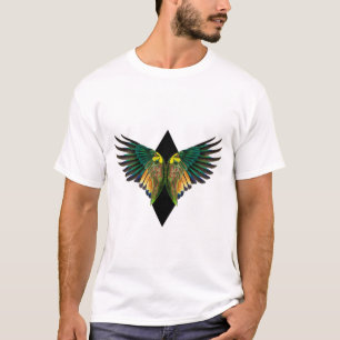Camiseta Diseño de diamantes de Alas de la Libertad Negra