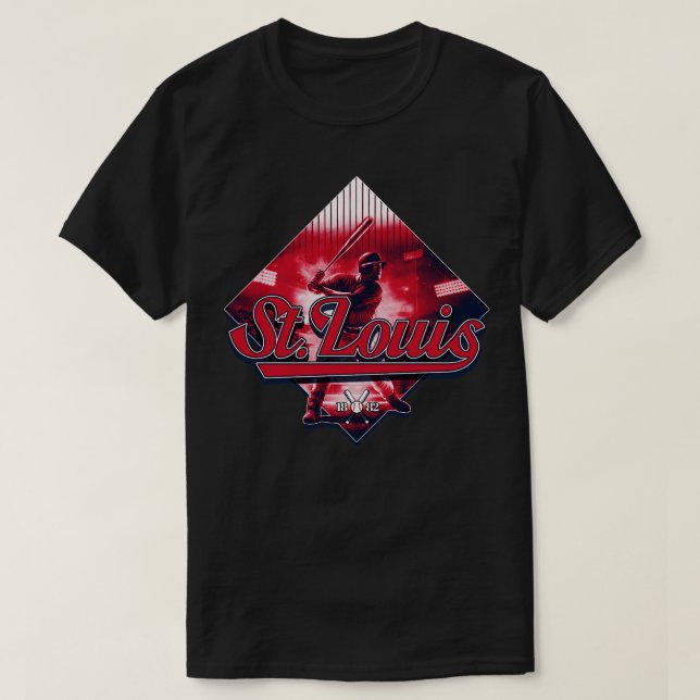 Camiseta Diseño de diamantes de béisbol de San Luis (Diseño del anverso)