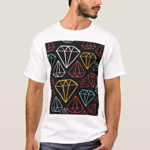 Camiseta Diseño de diamantes de época, patrón sin fisuras