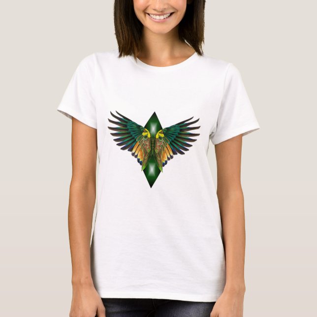 Camiseta Diseño de diamantes de las Alas de la Libertad Ver (Anverso)