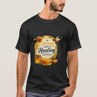 Camiseta Diseño de dibujos animados de abeja linda con miel