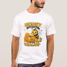 Diseño de dibujos animados de abeja linda con miel