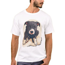 Diseño de dibujos animados de cachorro Pitbull lin
