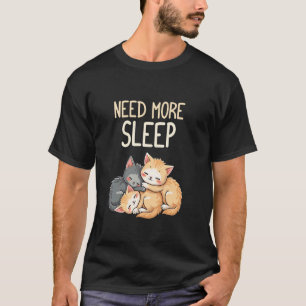 Camiseta Diseño de dibujos animados de gato lindo que neces