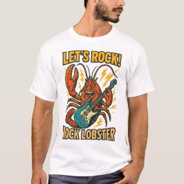 Camiseta Diseño de Dibujos Animados de Guitarra de Langosta