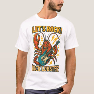 Camiseta Diseño de Dibujos Animados de Guitarra de Langosta