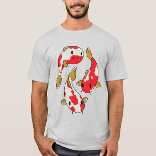 Camiseta Diseño de dibujos animados de hermosos peces Koi