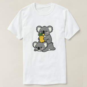 Camiseta Diseño de dibujos animados de koalas lindos comien