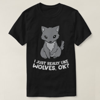 Camiseta Diseño de dibujos animados de lobo lindo regalo di