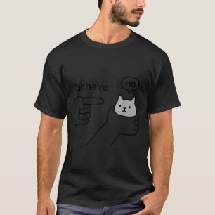 Camiseta Diseño de dibujos animados de meme de gato diverti