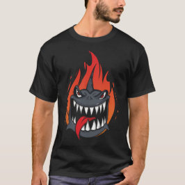 Camiseta Diseño de dibujos animados de tiburón enfadado