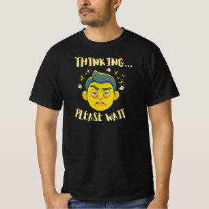 Camiseta Diseño de dibujos animados divertido pensando por