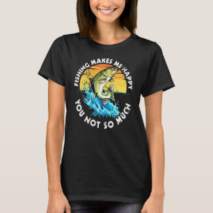 Camiseta Diseño de dicho de pescador con línea de pesca y p