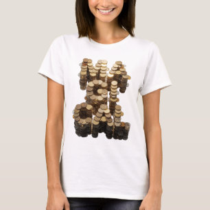Camiseta Diseño de DINERO de Plata Elegante