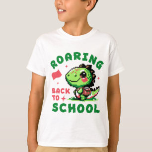 Camiseta Diseño de dinosaurio que ruge de vuelta a la escue